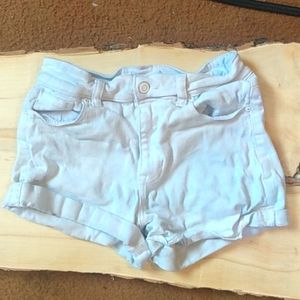 Pure white jean shorts